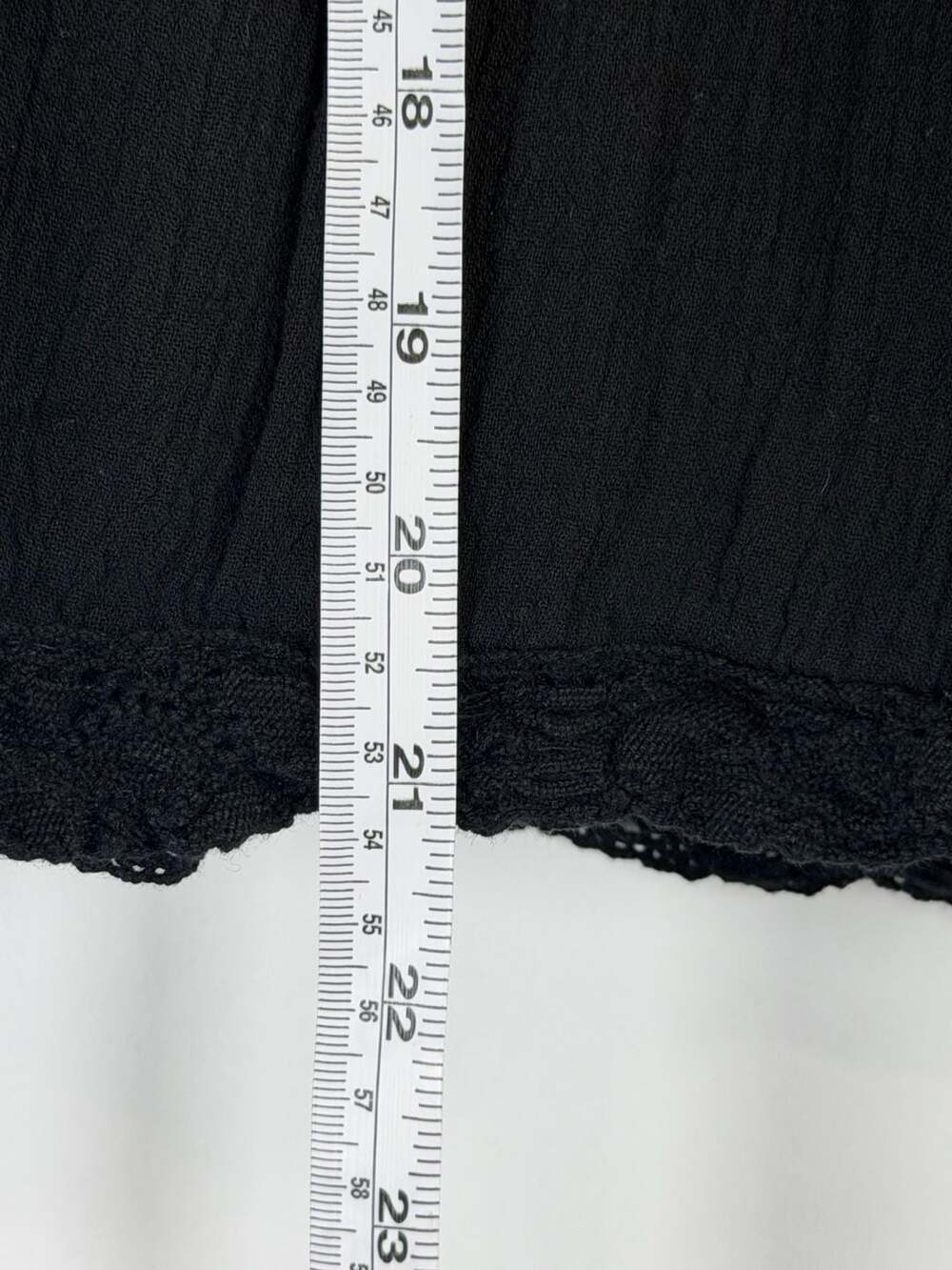 Lucy Love Black Tiered Boho Mini Skirt with Crochet Lace Trim and Beaded Tassels - Picture 6 of 7